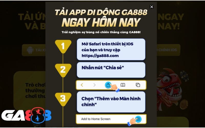 Các bước tải app GA888 trên điện thoại IOS