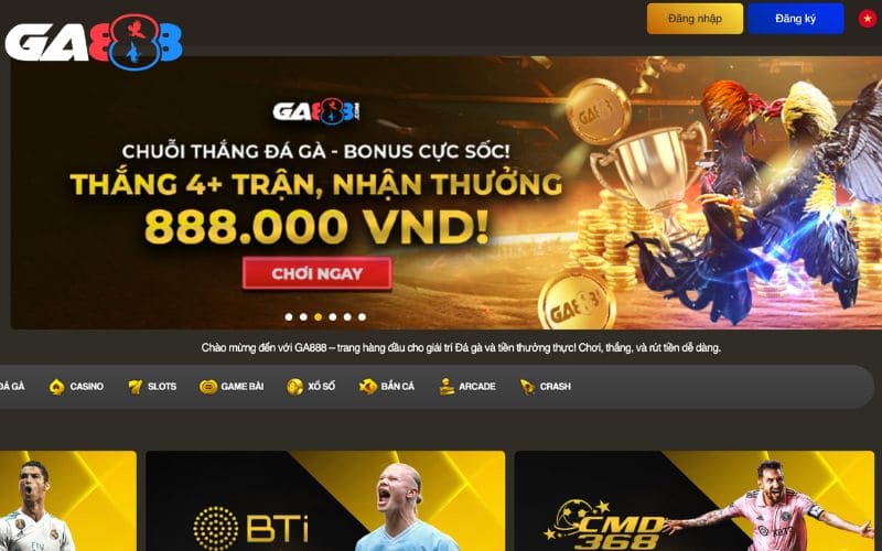 Đăng nhập vào tài khoản GA888 và chọn rút tiền
