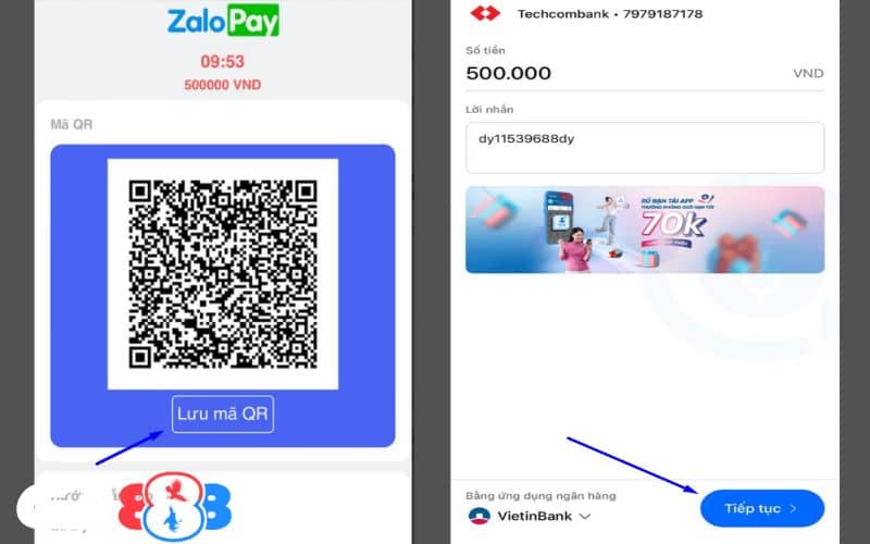 Lưu mã QR và quét mã trong ứng dụng Zalo để hoàn tất giao dịch