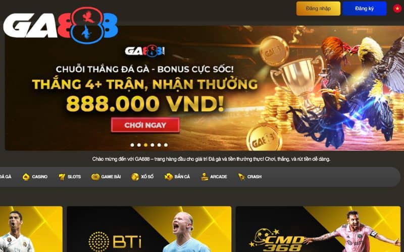 Truy cập vào nhà cái GA888 và chọn mục đăng ký