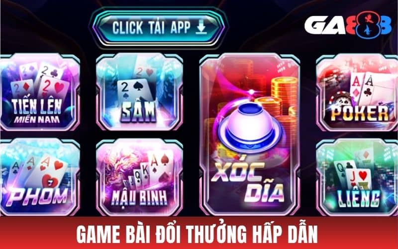Game bài GA888 sở hữu nhiều tựa game bài đổi thưởng hấp dẫn