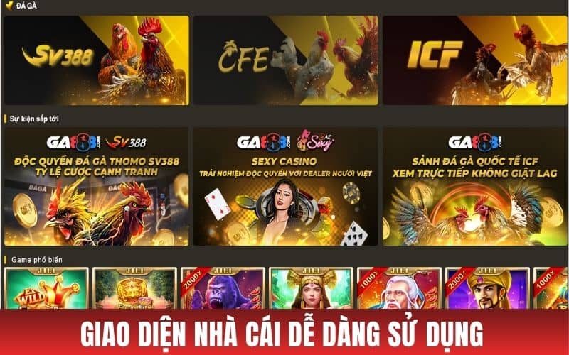 Nhà cái giao diện đẹp mắt dễ dàng sử dụng